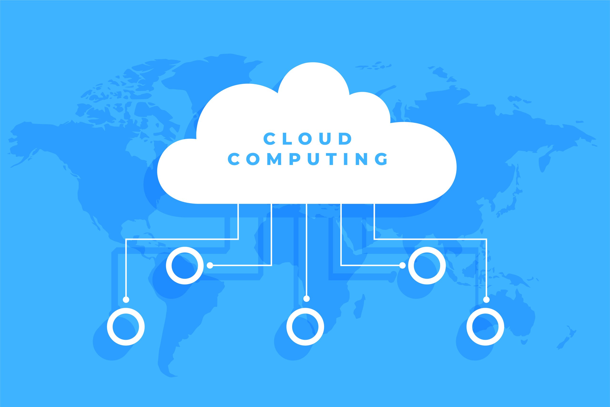 futuristic global cloud computing tech background for cyber info